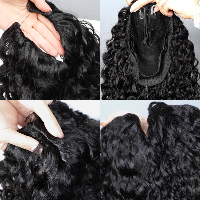 Burmese Curly  Hand Tied V Part Burmese Curly InvisiFit Strap Wear Go Glueless Wig With Elastic Draw-strings Beginner Friendly