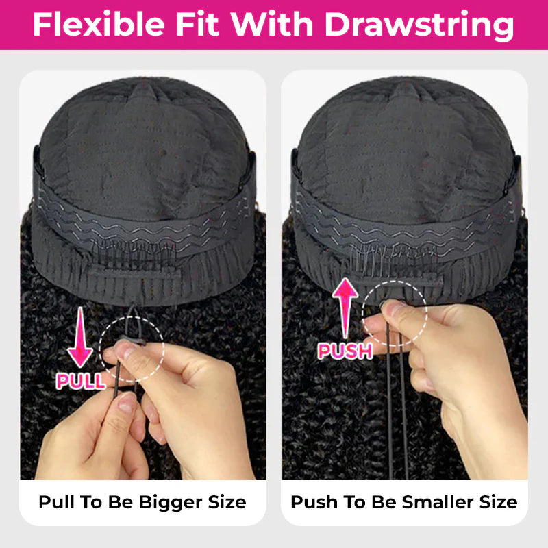 V part V Part/Thin Part Kinky Curly Wig Human Hair Glueless Wigs For Beginner