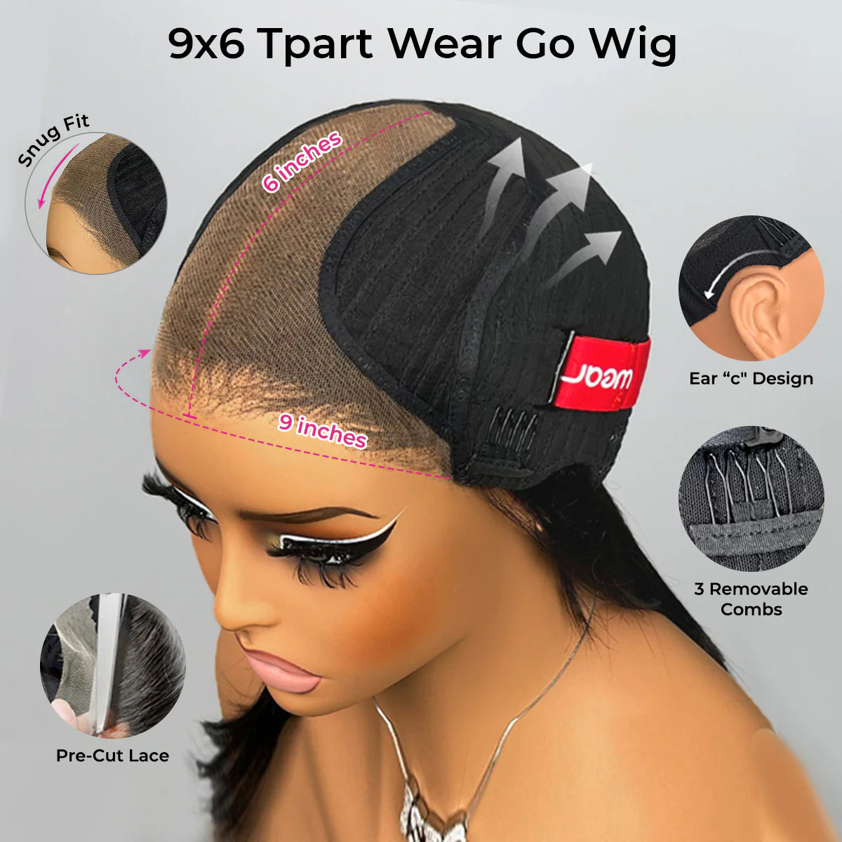 9x6 Tpart Wear Go Layered Cut Bob Yaki Straight Wig Natural Black Deep Part Lace Glueless Wig