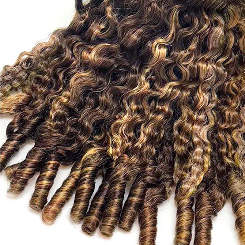 Pop Color Set  New In Highlight Burmese Curly Crochet Human Hair for Boho Braids Plush Texture Time-Saving Wear