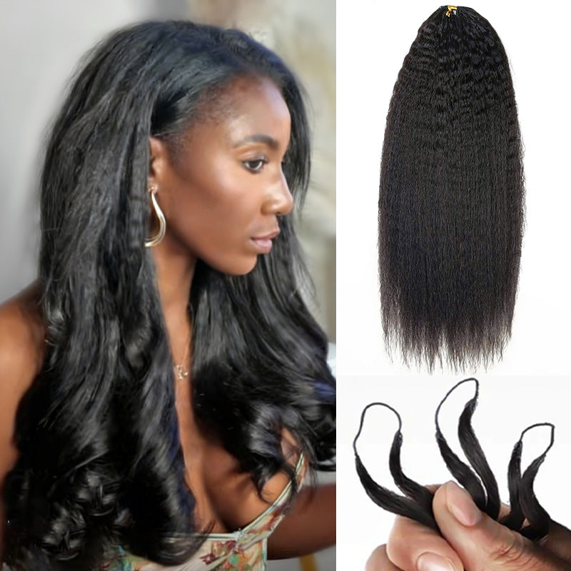 Crochet Hair  Kinky Straight Crochet Human Hair for Boho Braids Miracle Knots Friendly Time-Saving with Natural Texture