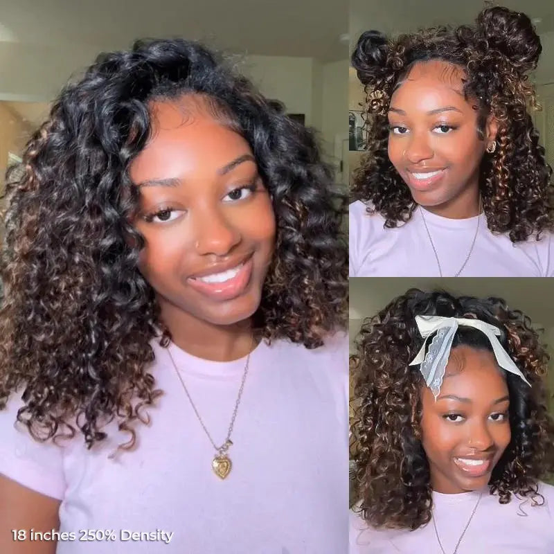 HAIR 250% Water Wave Wear & Go Half Wig, Glueless Human Hair