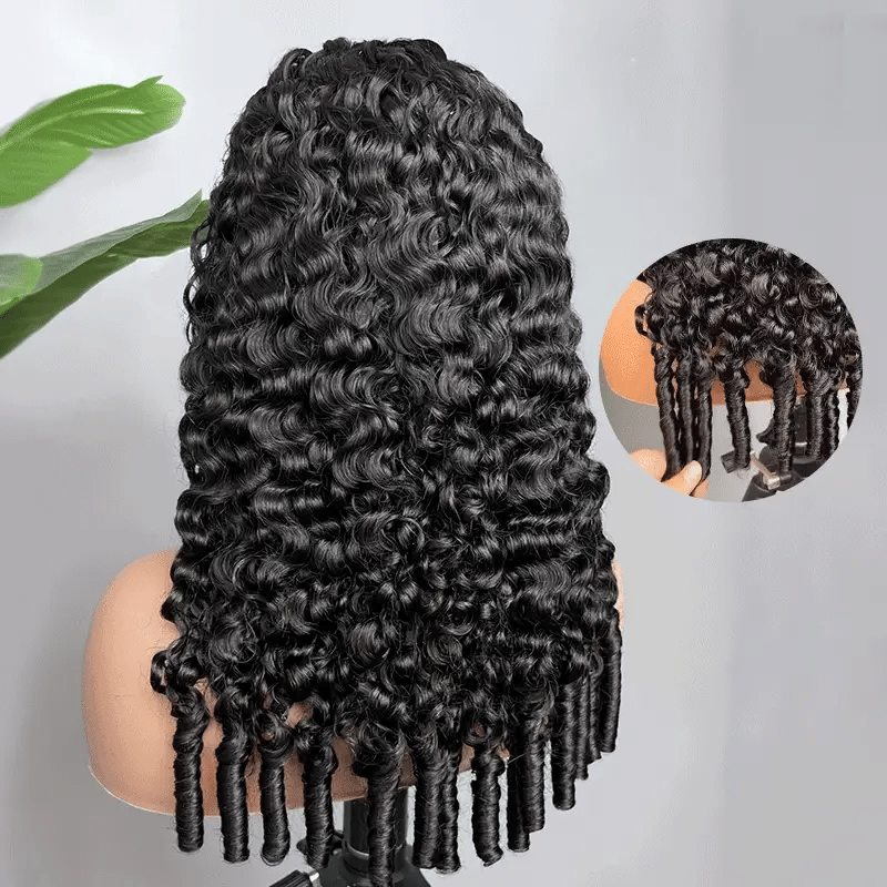Burmese Curly Half Wig InvisiFit Strap Human Hair Wear Go Glueless Wig for Beginners