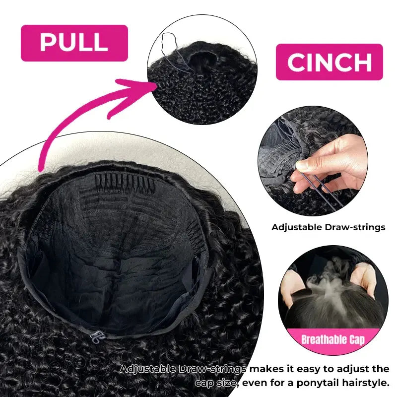 HAIR 250% Water Wave Wear & Go Half Wig, Glueless Human Hair