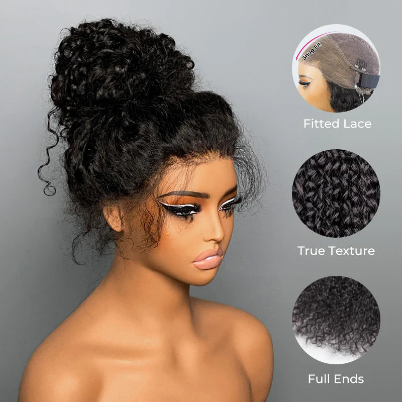 Invisi-Drawstring  Invisi Draw-strings 360 Water Wave Pre-Cut Lace Wear Go Wig Pre-Bleached Knots InvisiFit Strap Glueless Wigs