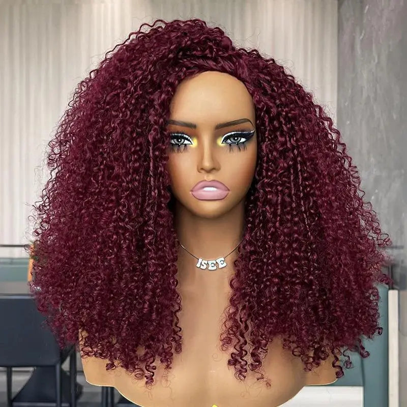 HAIR 250% Kinky Curly Wear & Go Half Wig, Glueless Human Hair Wig