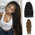 Pop Color Set  Pro-Mix Bundle Deal Burmese Curly Feather Crochet Human Hair - Natural Black Base & 1 Color Bundle for Miracle Knots