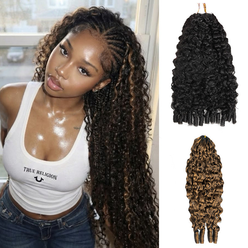 Pop Color Set  Pro-Mix Bundle Deal Burmese Curly Feather Crochet Human Hair - Natural Black Base & 1 Color Bundle for Miracle Knots