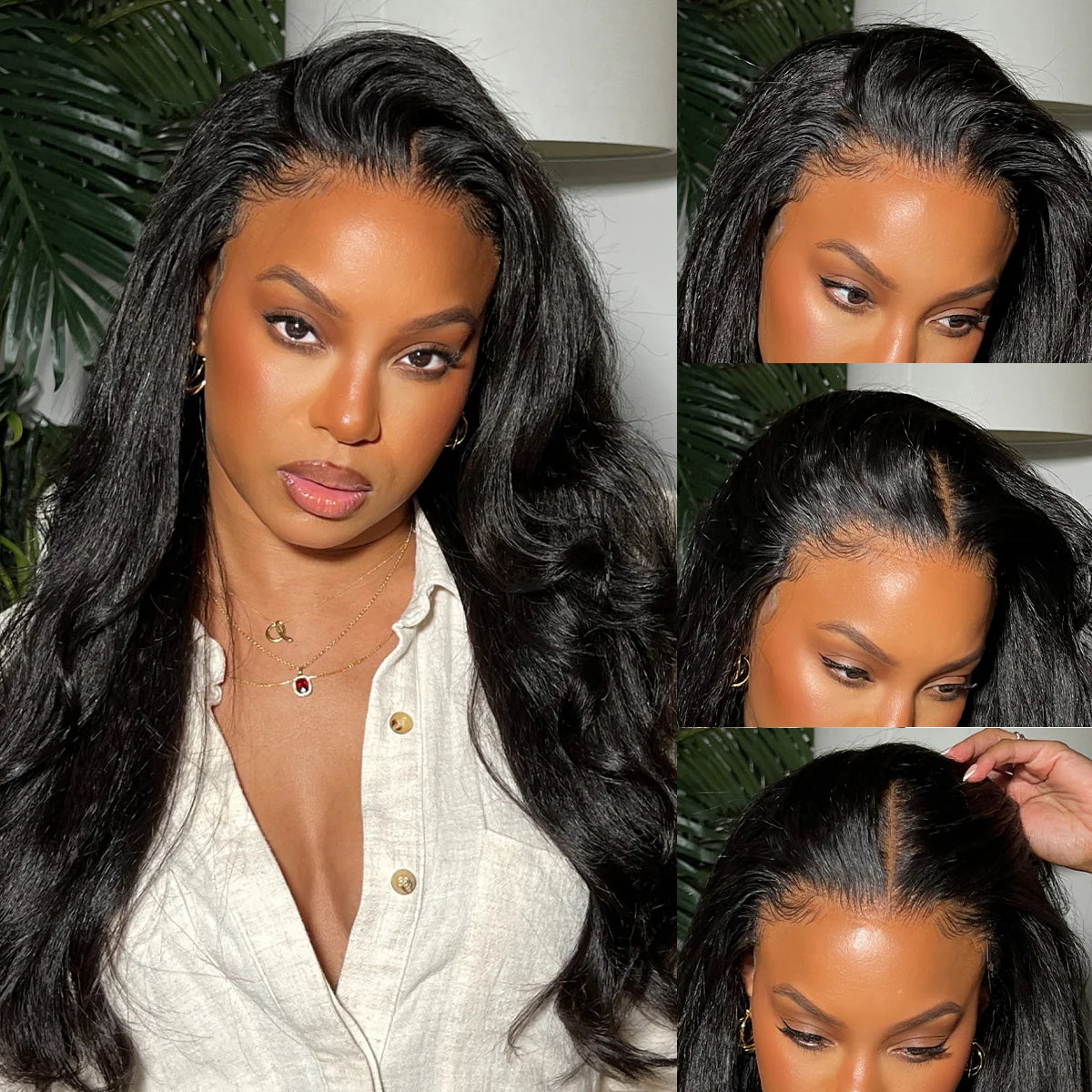 9*6 M Cap  M-Cap 9x6 Wear Go Yaki Straight Glueless Wig Pre Bleached Tiny Knots Kinky Straight HD Lace Wig