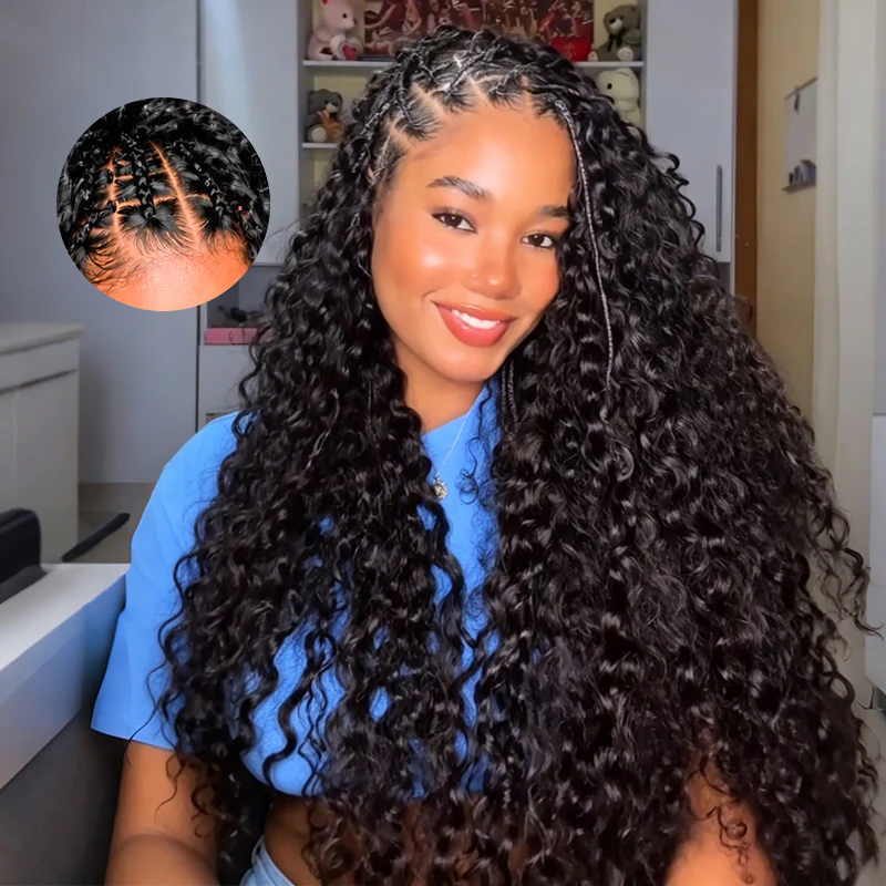 Burmese Curly  Burmese Curly Crochet Human Hair, Designed for Miracle Knots Boho Braids Plush Texture Time-Saving Wear
