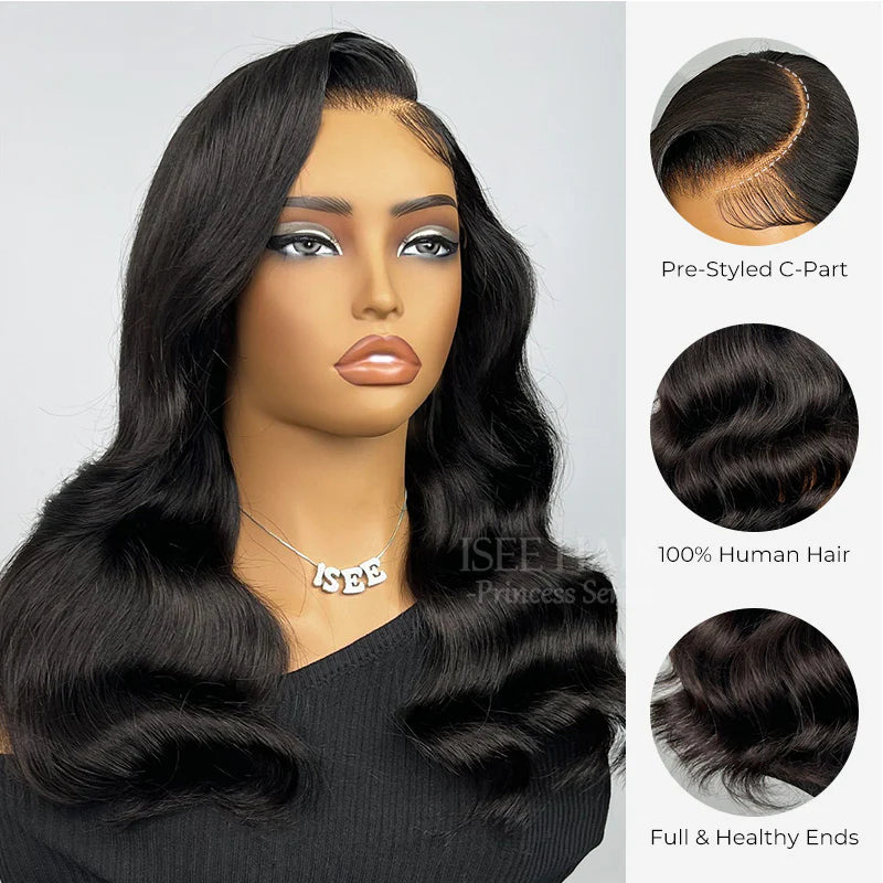 9*6 M Cap  180% Density C Part Glueless LayerCut Wig With Baby Hair 9x6 M-Cap Body Wave Wig
