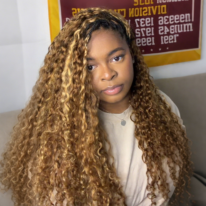 Pop Color Set  New In Highlight Burmese Curly Crochet Human Hair for Boho Braids Plush Texture Time-Saving Wear
