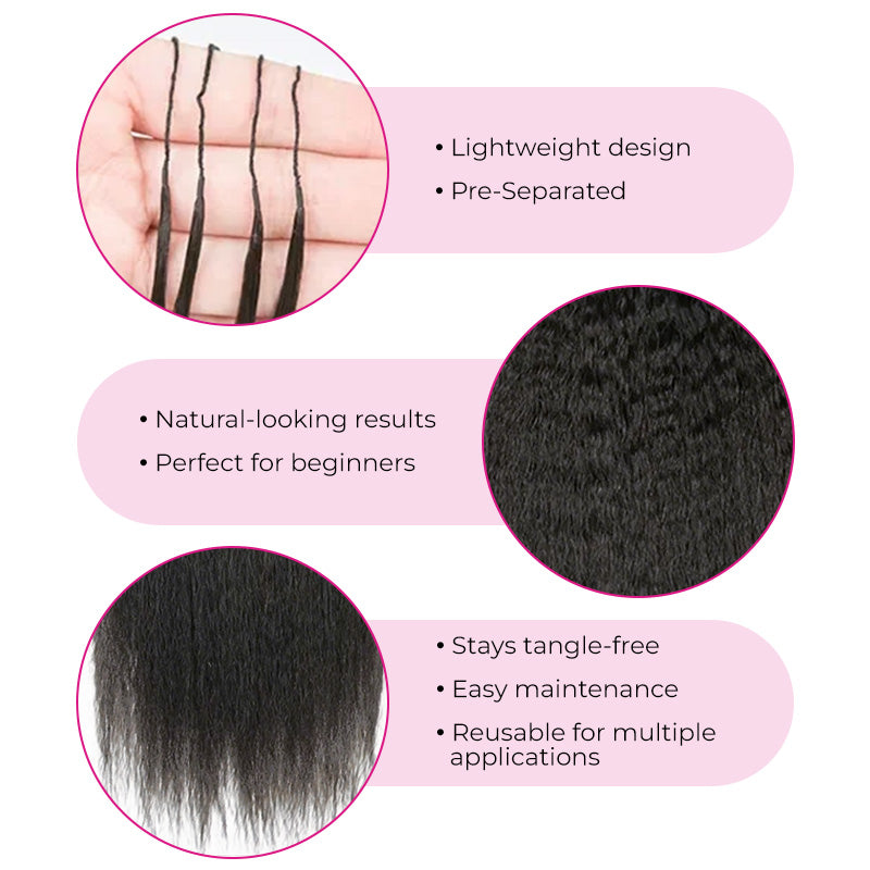 Crochet Hair  Kinky Straight Crochet Human Hair for Boho Braids Miracle Knots Friendly Time-Saving with Natural Texture
