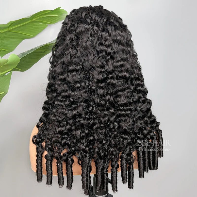 Burmese Curly Half Wig InvisiFit Strap Human Hair Wear Go Glueless Wig for Beginners