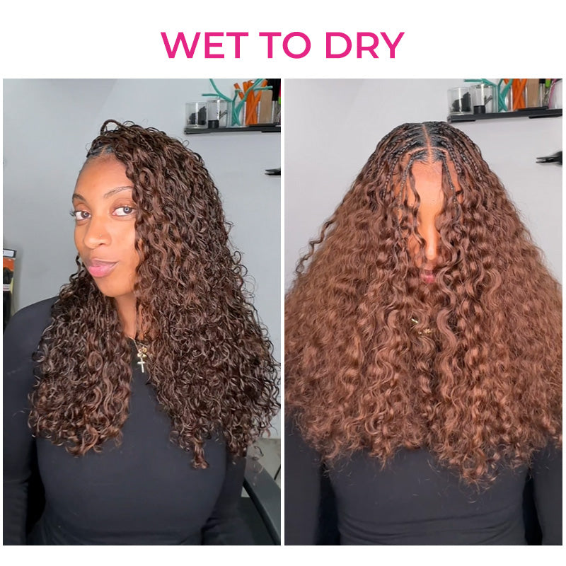 Burmese Curly  New In #4 Burmese Curly Crochet Human Hair for Boho Braids Miracle Knots Friendly Plush Texture Time-Saving Wear