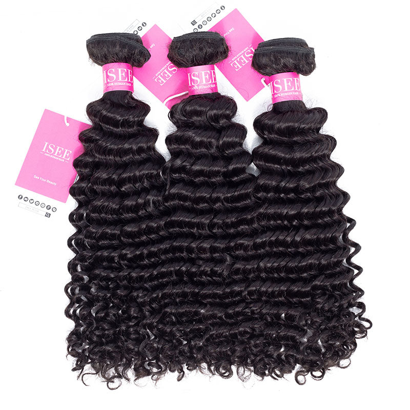 HAIR Deep Curly Bundles Deal 10A Grade 100% Human Virgin Hair unprocessed