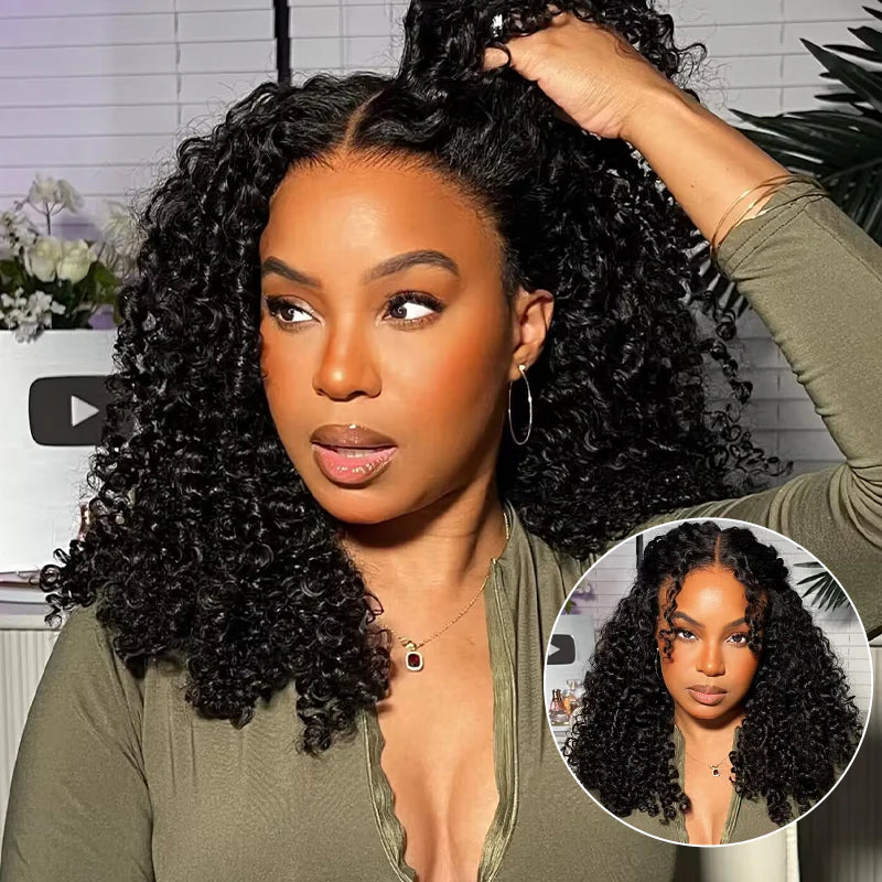 9*6 M Cap  M-Cap Wear Go Kinky Curly 9x6 Pre Bleached Tiny Knots Pre-Cut HD Lace Glueless Wig