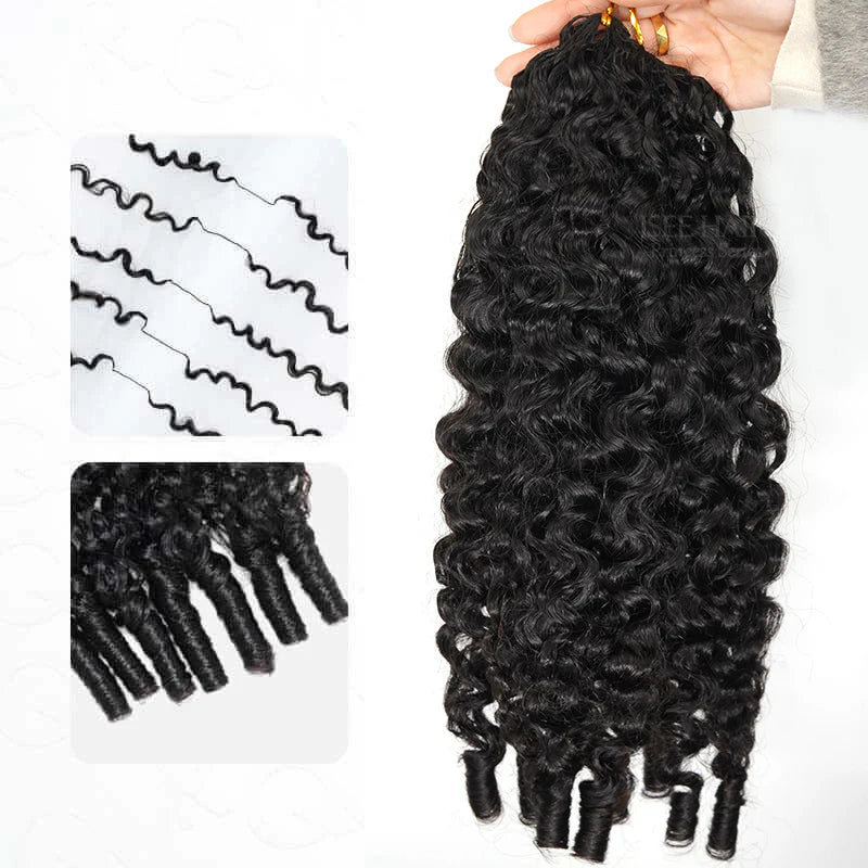 Burmese Curly  Burmese Curly Crochet Human Hair, Designed for Miracle Knots Boho Braids Plush Texture Time-Saving Wear