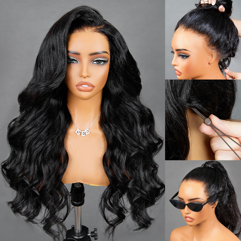 Full 13x6  Wear Go 13x6 Body Wave Glueless Wig HD Lace Front Wig With Invisi Draw-strings
