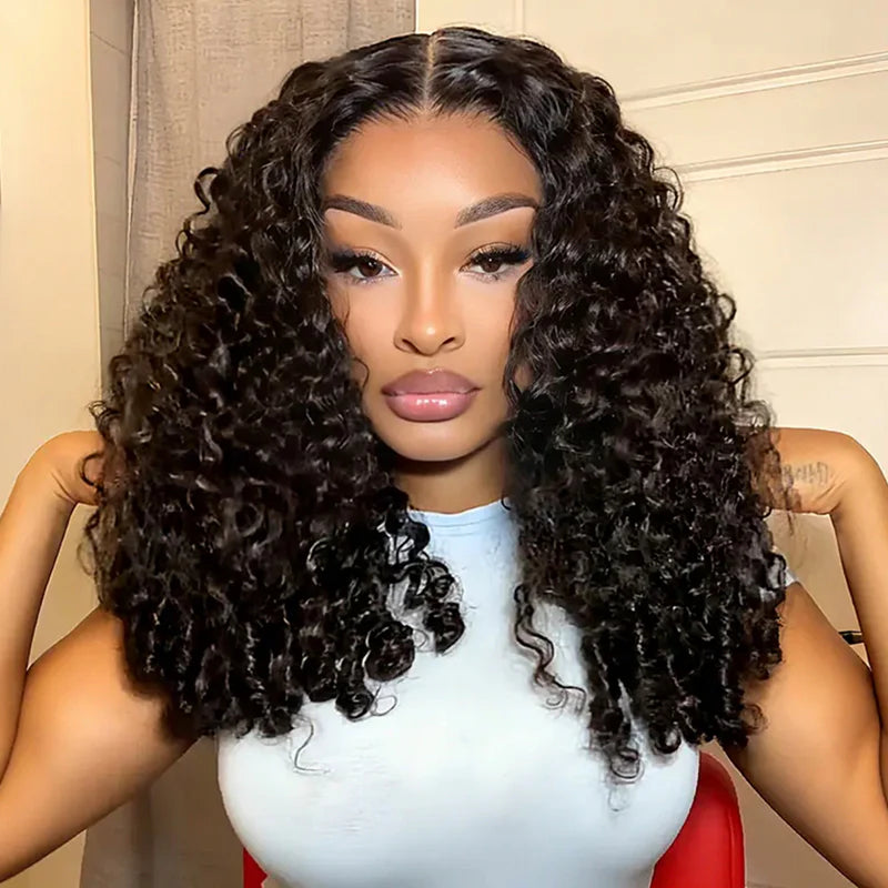 Burmese Curly  Burmese Curly Human Hair Wear Go 7x5 HD Lace Wig InvisiFit Strap Glueless Wig for Beginners