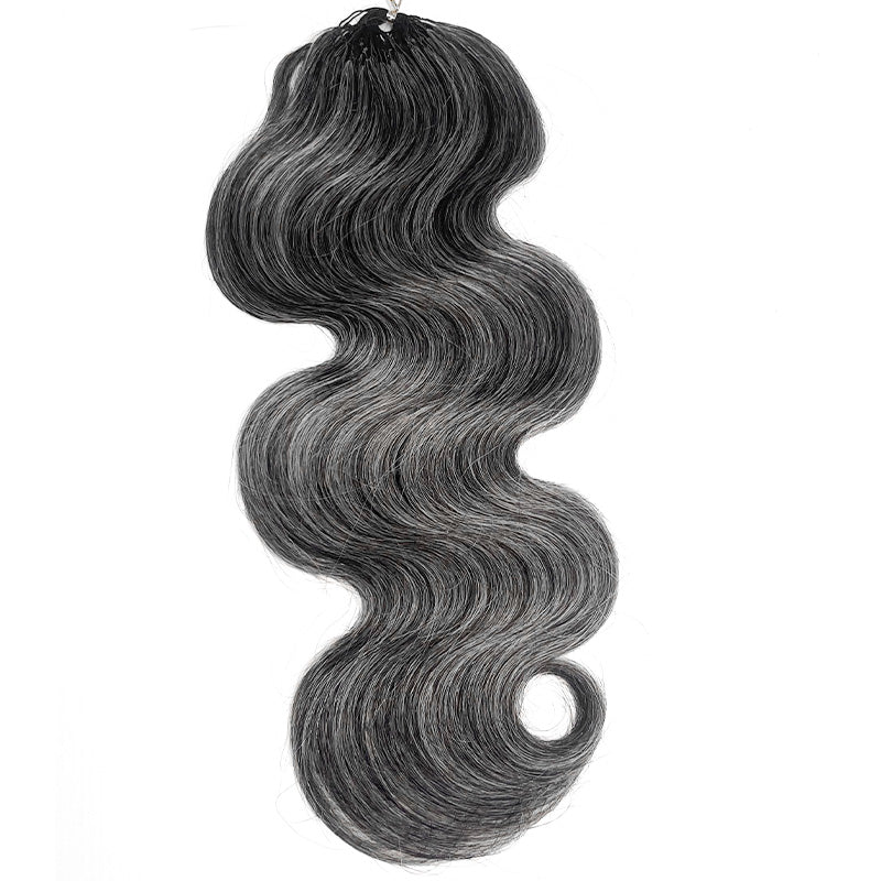Feather Crochet Hair  New In Salt & Pepper Body Wave Crochet Human Hair Invisible Miracle Knots Style for Boho Braids