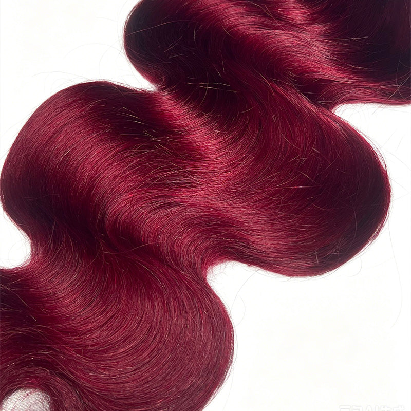 New In Burgundy Body Wave Crochet Human Hair for Boho Braids Invisible Miracle Knots Style