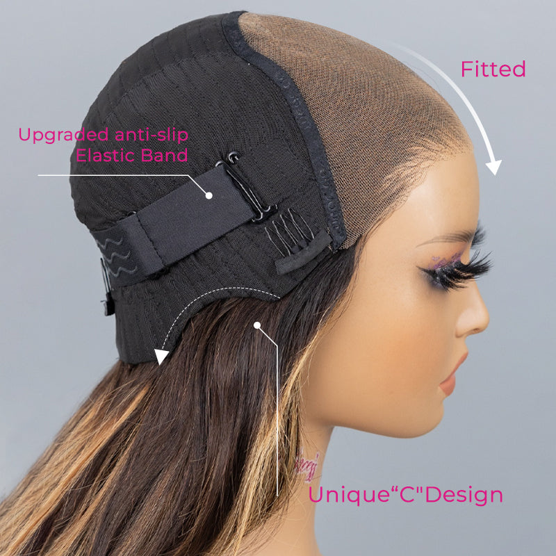 Layered Cut  Layered Cut Brown Balayage Highlight Straight Wear Go Glueless Wig